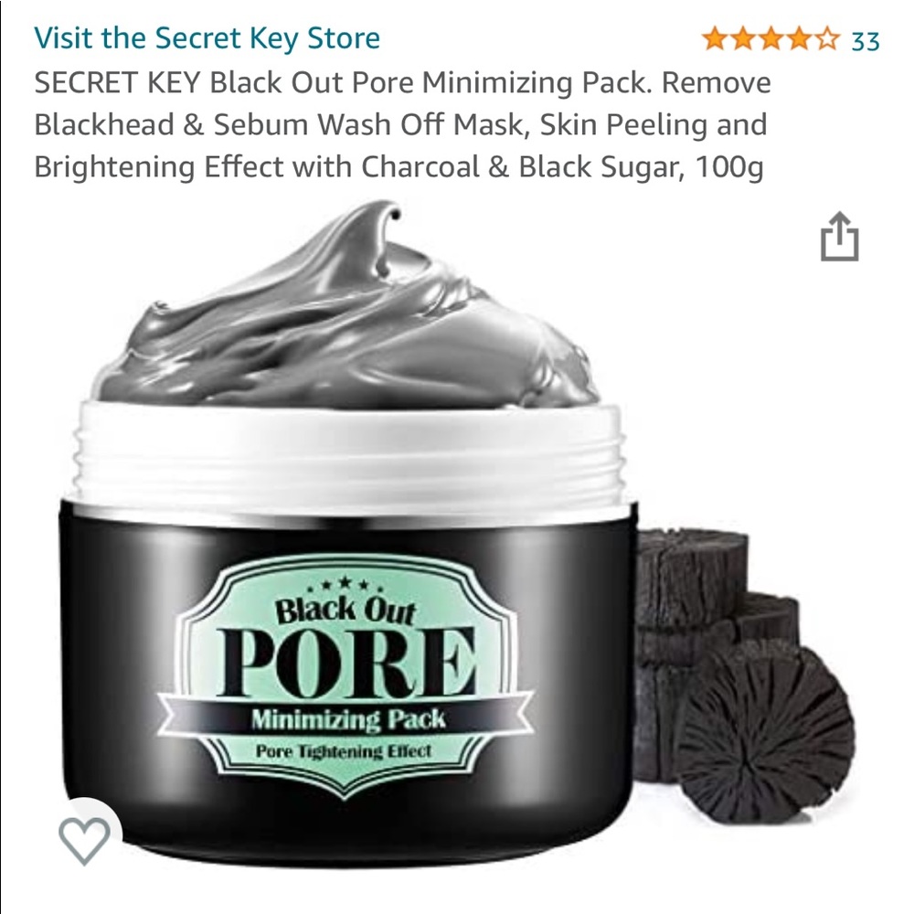 SECRET KEY Black Out Pore Minimizing Pack with Charcoal & Black Sugar